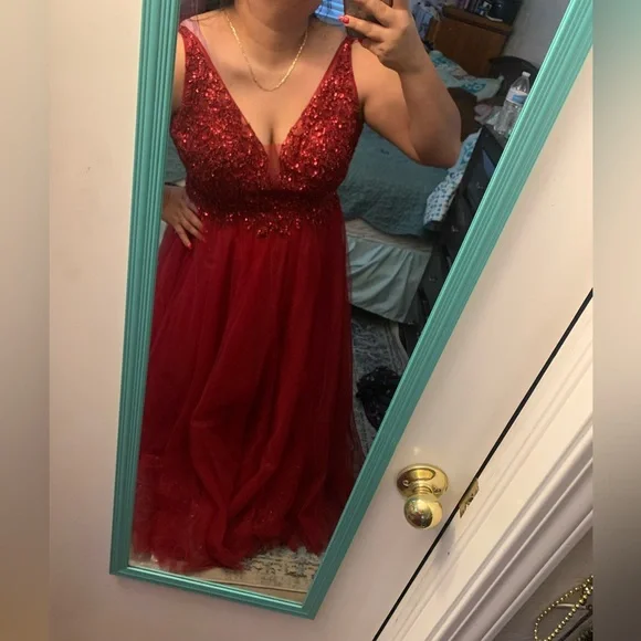 May Queen Dresses | Red Prom Dress/Braids Maid Dress | Color: Red | Size: 12 | Yareli108'S Closet